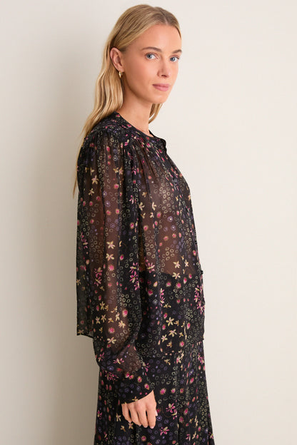 Black and Ecru Florine Blouse