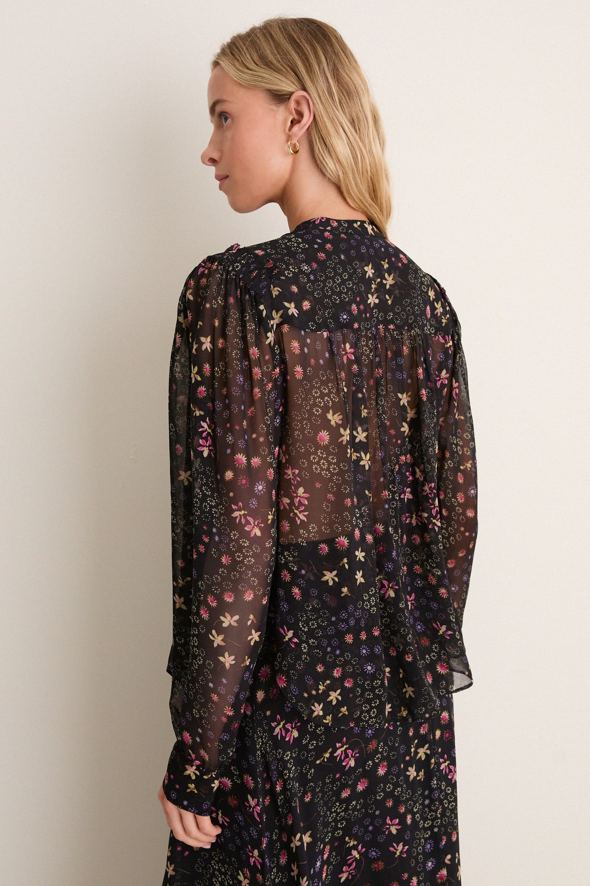 Black and Ecru Florine Blouse