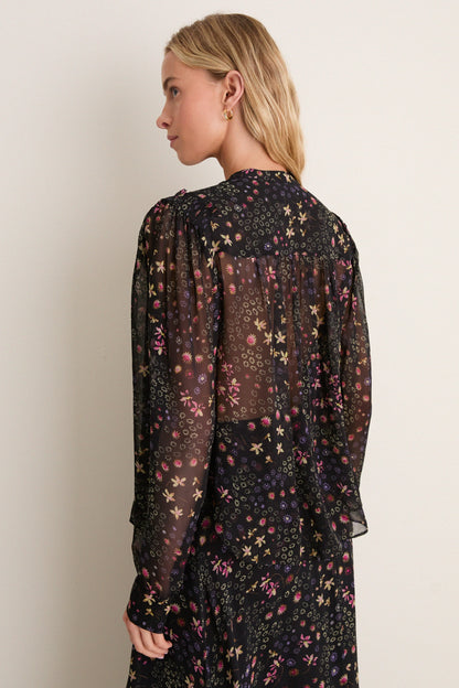 Black and Ecru Florine Blouse