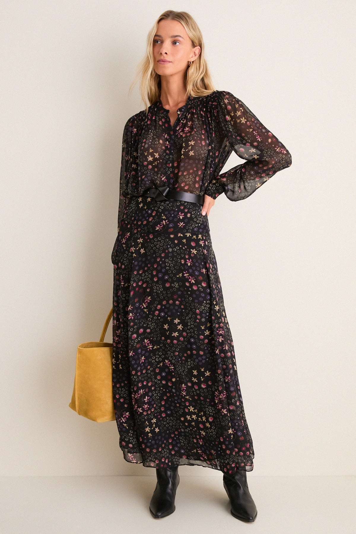 Black and Ecru Florine Blouse