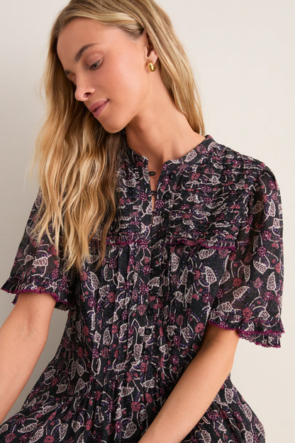 Black and Raspberry Daynia Dress