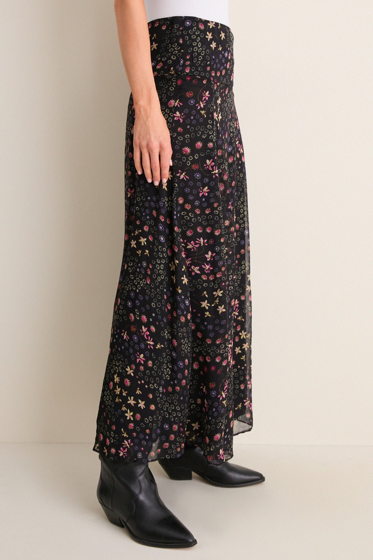 Black and Ecru Fran Skirt