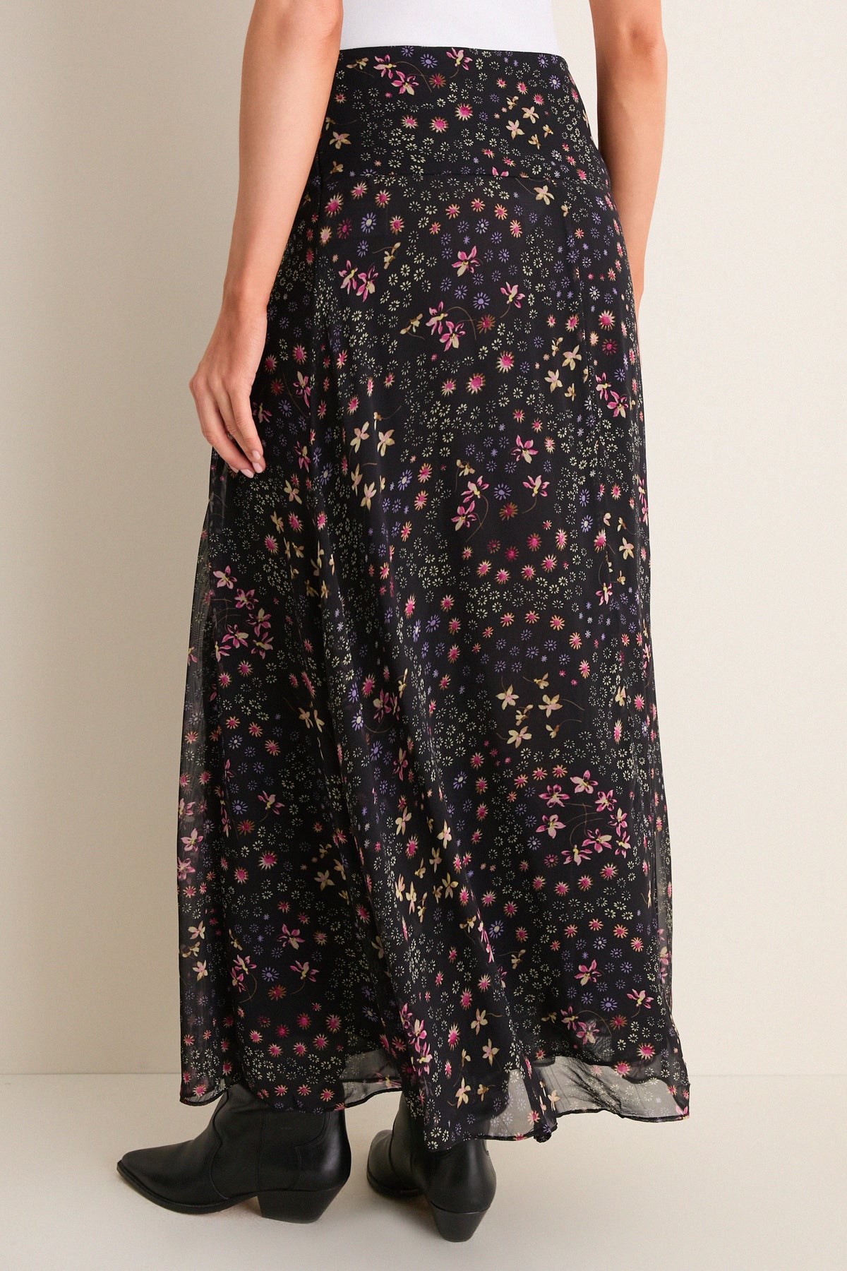 Black and Ecru Fran Skirt