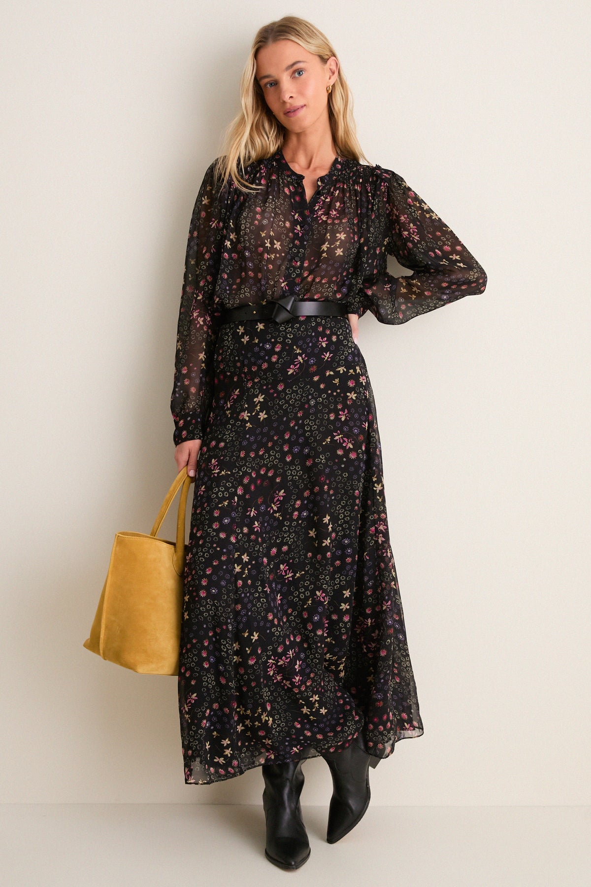 Black and Ecru Fran Skirt