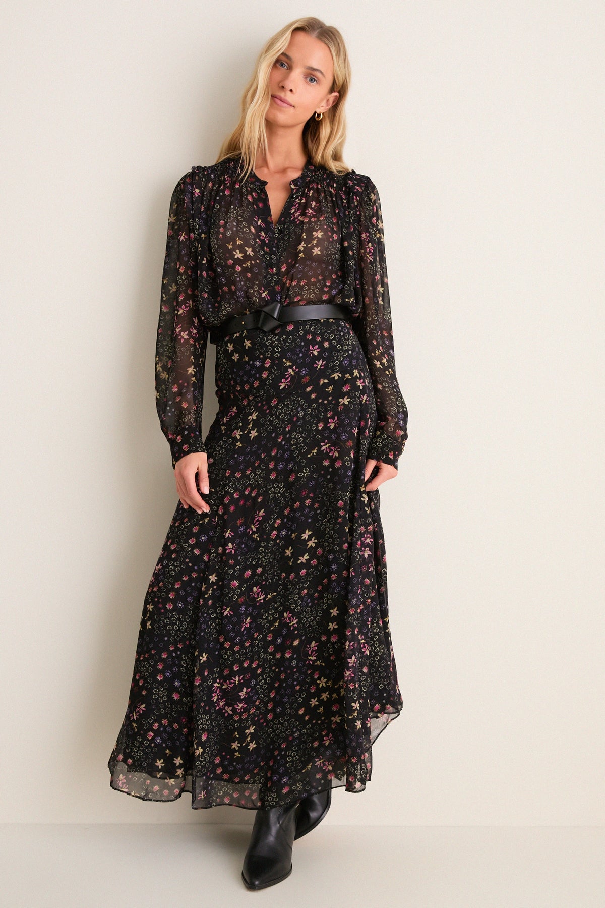 Black and Ecru Fran Skirt