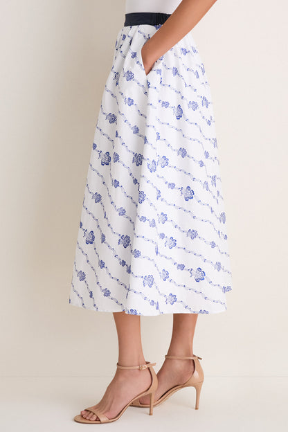 Blue and White Easy Does It Skirt