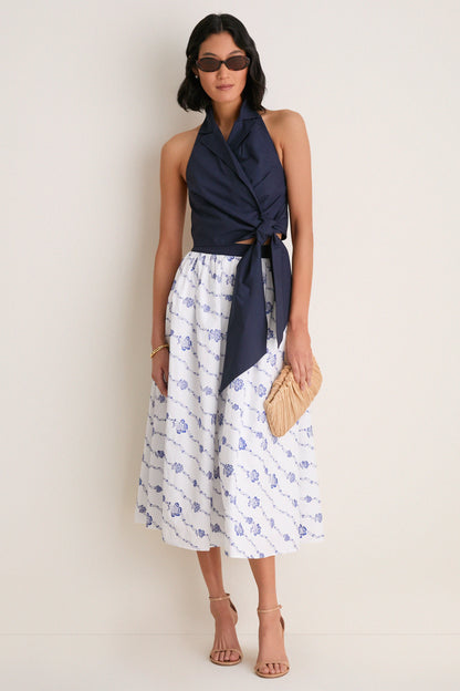Blue and White Easy Does It Skirt