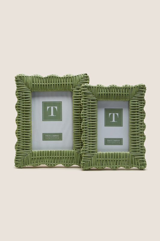 4x6 Green Wicker Weave Photo Frame