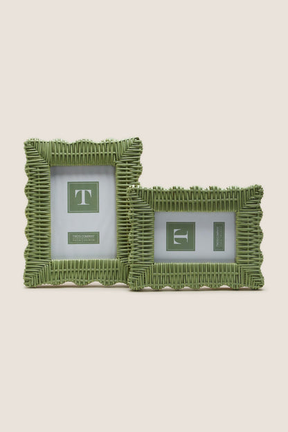 4x6 Green Wicker Weave Photo Frame