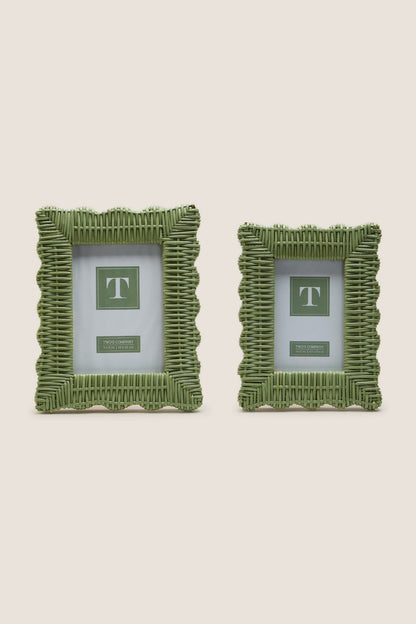 4x6 Green Wicker Weave Photo Frame