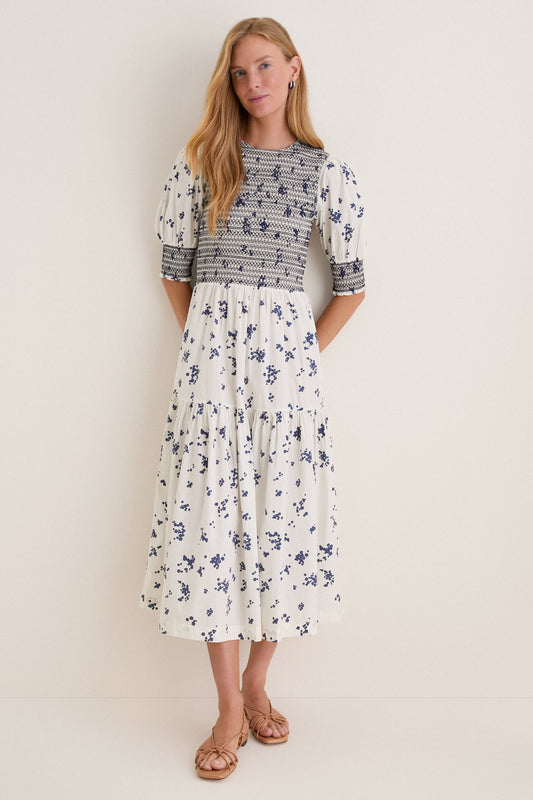 Alyssum Cream Quinn Midi Dress