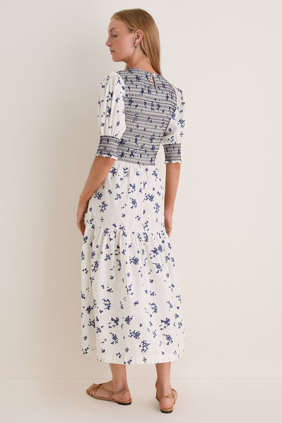 Alyssum Cream Quinn Midi Dress