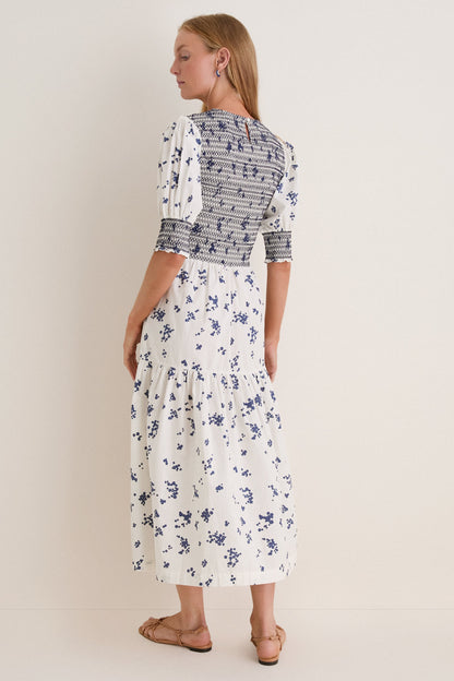 Alyssum Cream Quinn Midi Dress
