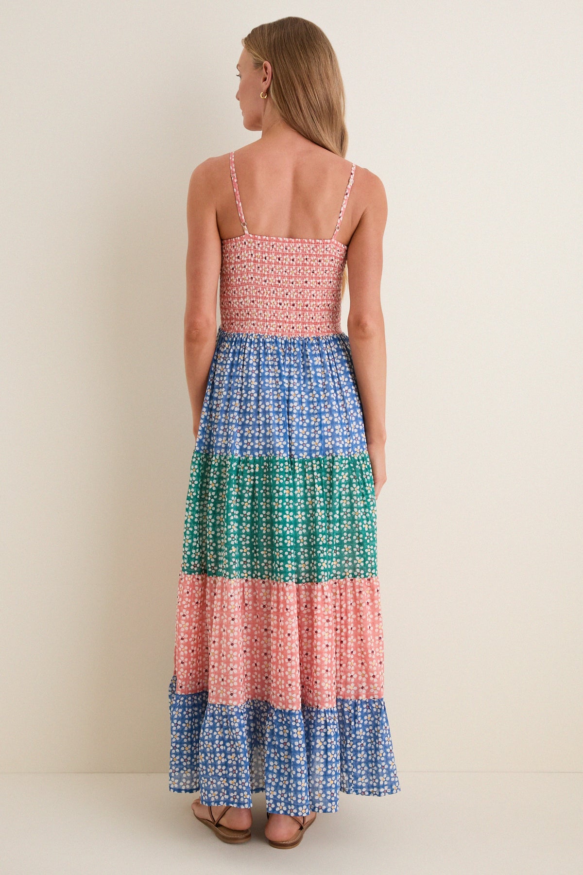 Aster Blue Smocked Back Maxi