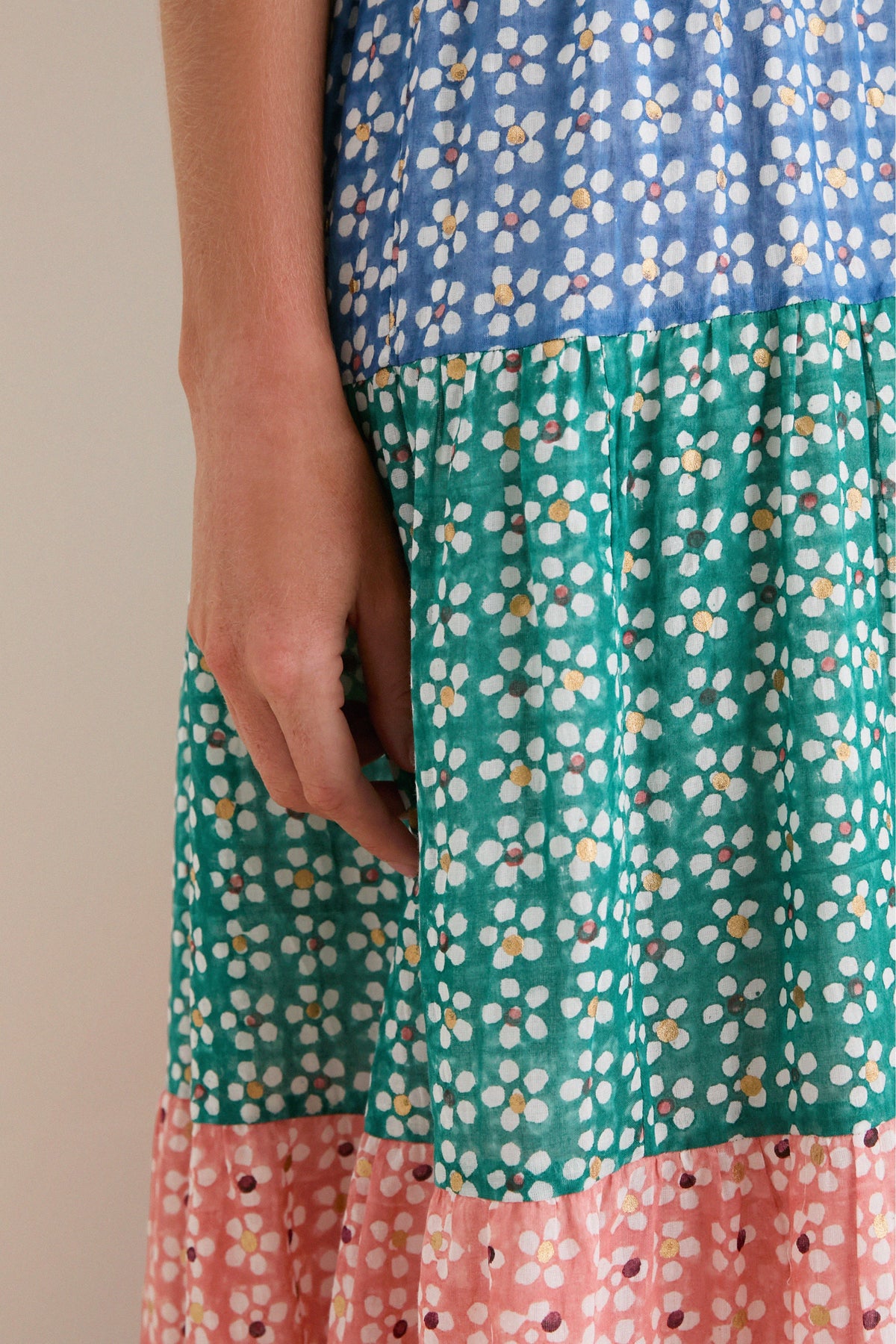 Aster Blue Smocked Back Maxi