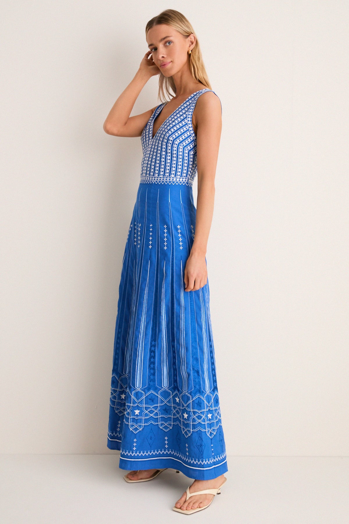 Blue Celestial Embroidery Nellie Dress