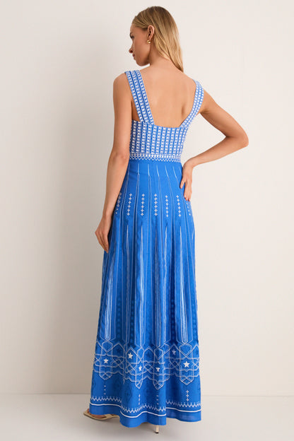 Blue Celestial Embroidery Nellie Dress