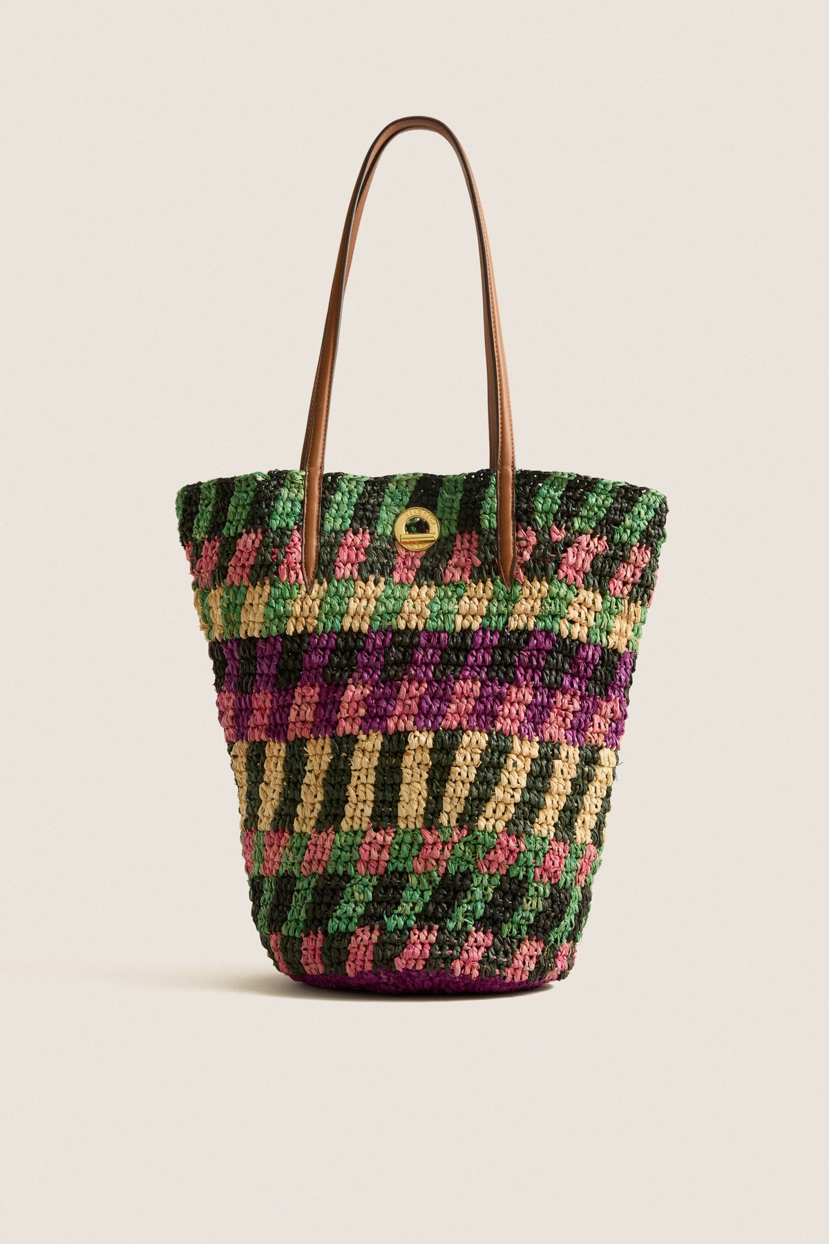 Berry Multi Striped Raffia Veronica Beard Tote