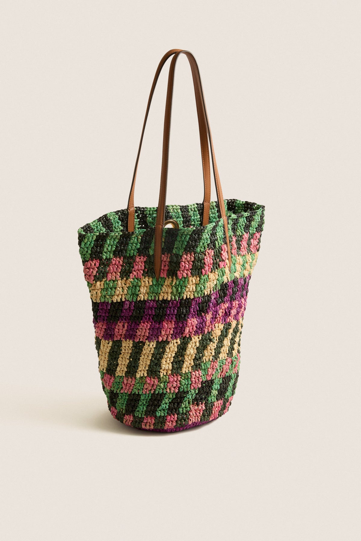 Berry Multi Striped Raffia Veronica Beard Tote