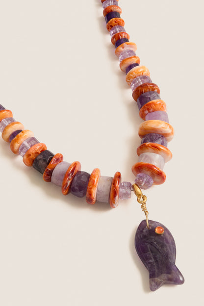 Amethyst and Shell Coastal Muse Necklace