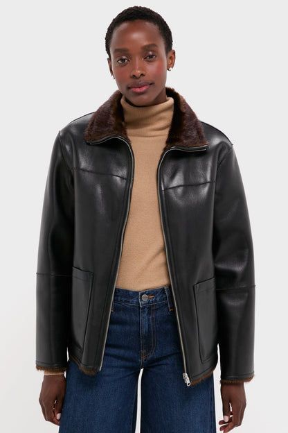 Black and Brown Reversible Brella Jacket