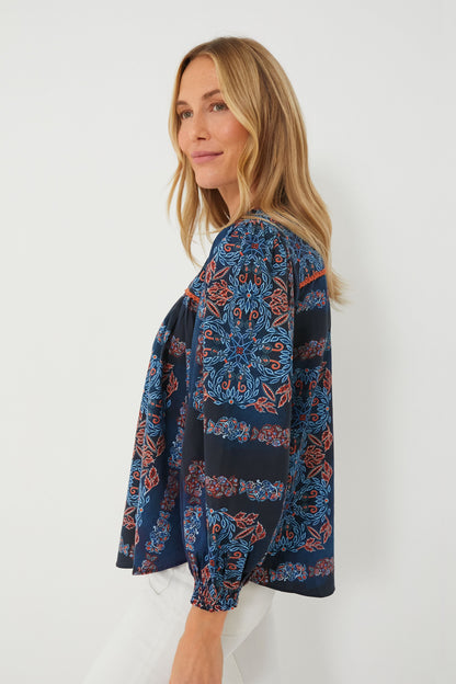 Bleu Fable Shea Peasant Blouse