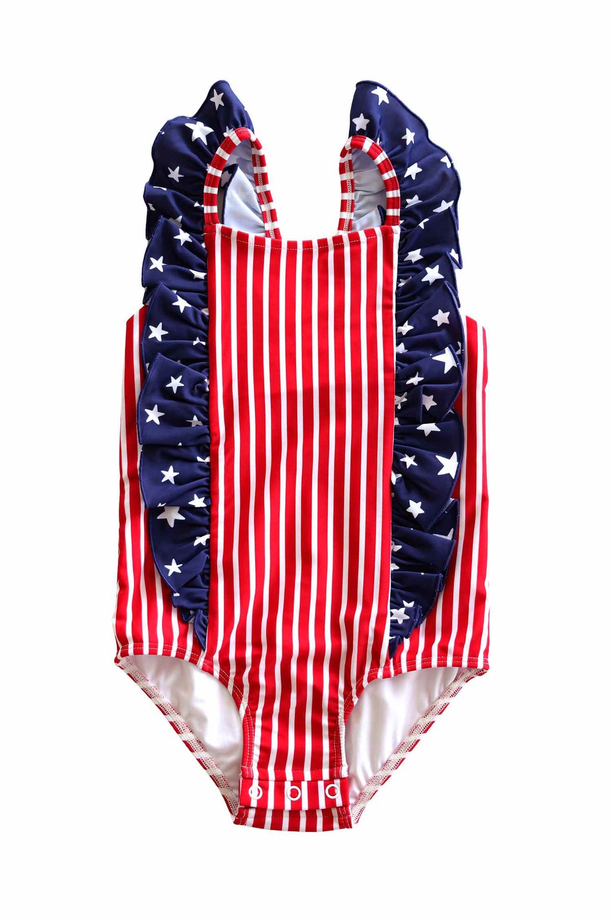 Double Ruffle Bow Back One Piece | Stars & Stripes Party