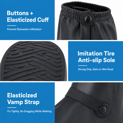 Reusable Knee-High Waterproof Rain Shoe Covers Non-Slip Boot Protectors