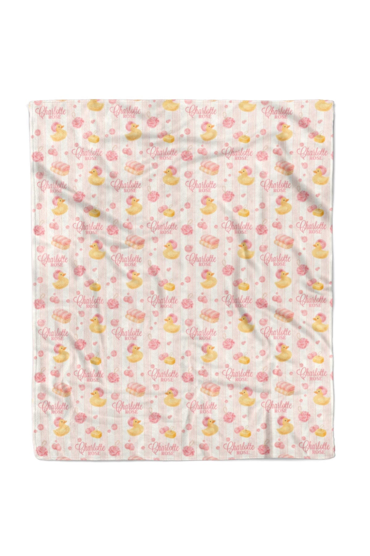 Personalized Kids Blanket | Bubble Duckies Pink
