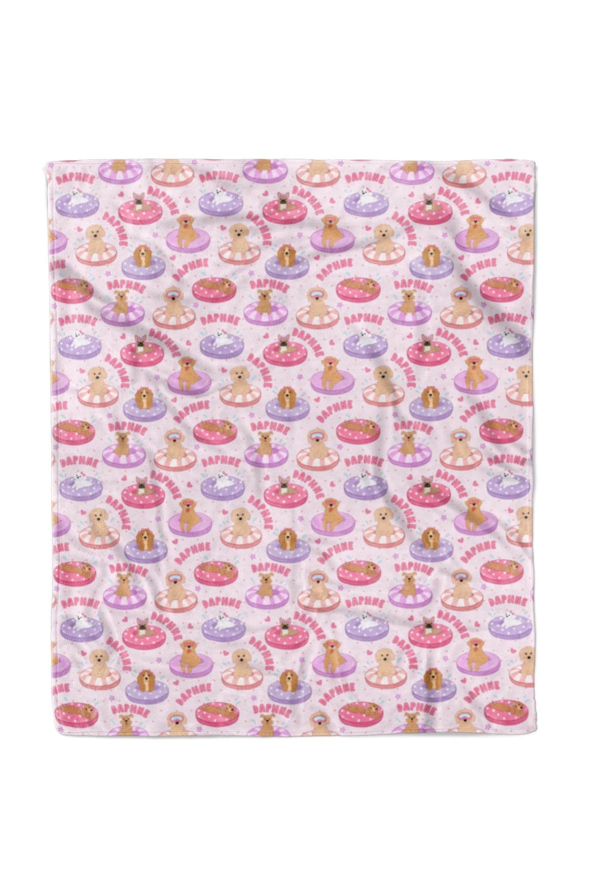 Personalized Kids Blanket | Poolside Pups Pink