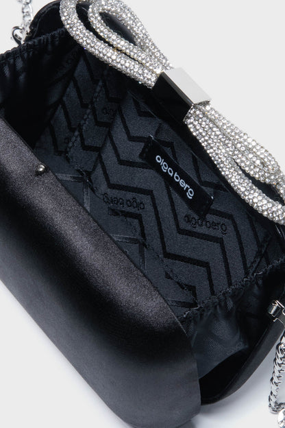 Black Ada Crystal Bow Clutch