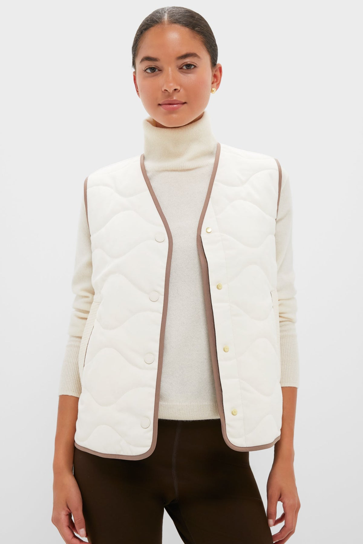Ash Taupe and Birch Lori Reversible Gilet