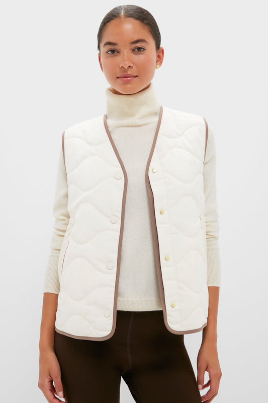 Ash Taupe and Birch Lori Reversible Gilet