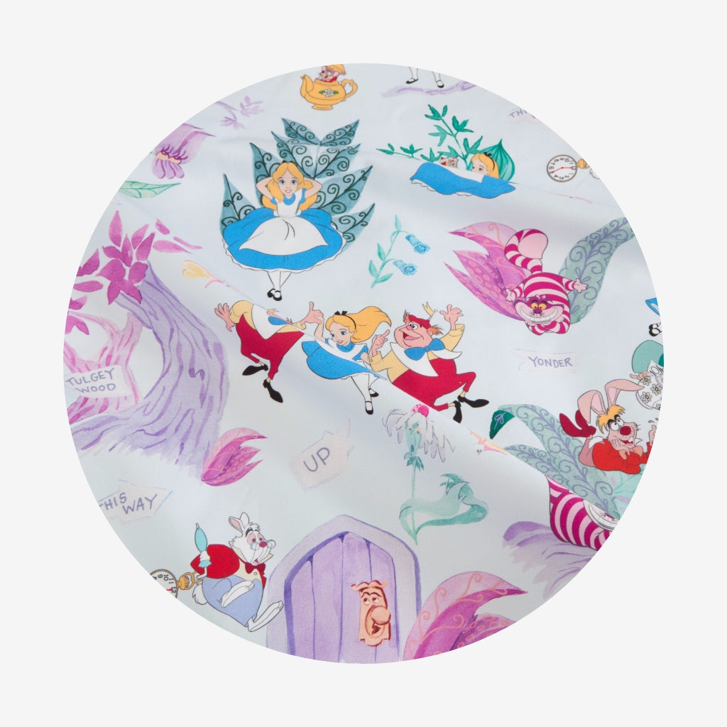 Disney Adventures in Wonderland Reversible Ruffled Duvet Cover