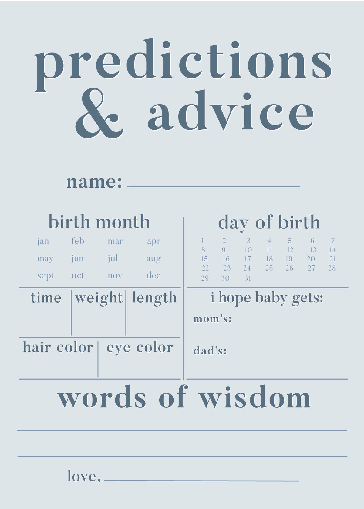 Boy Baby Shower Games - Free Baby Shower Digital Download