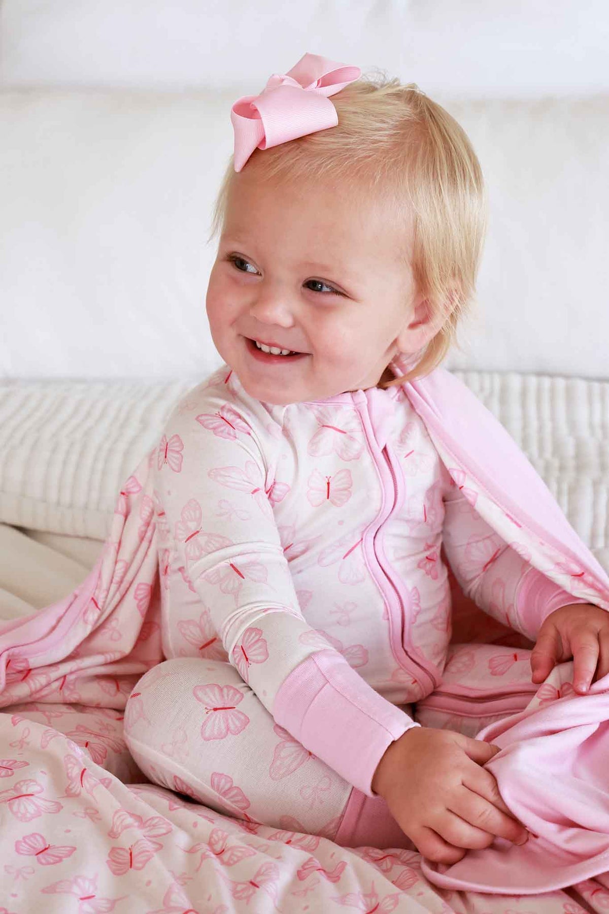 Double Sided Bamboo Blanket | Blooming Butterflies
