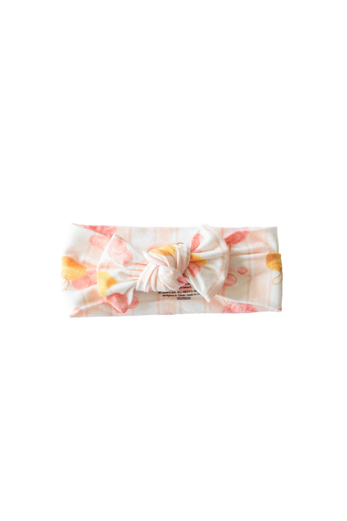 Knit Large Bow Headwrap | Bubble Duckies Pink