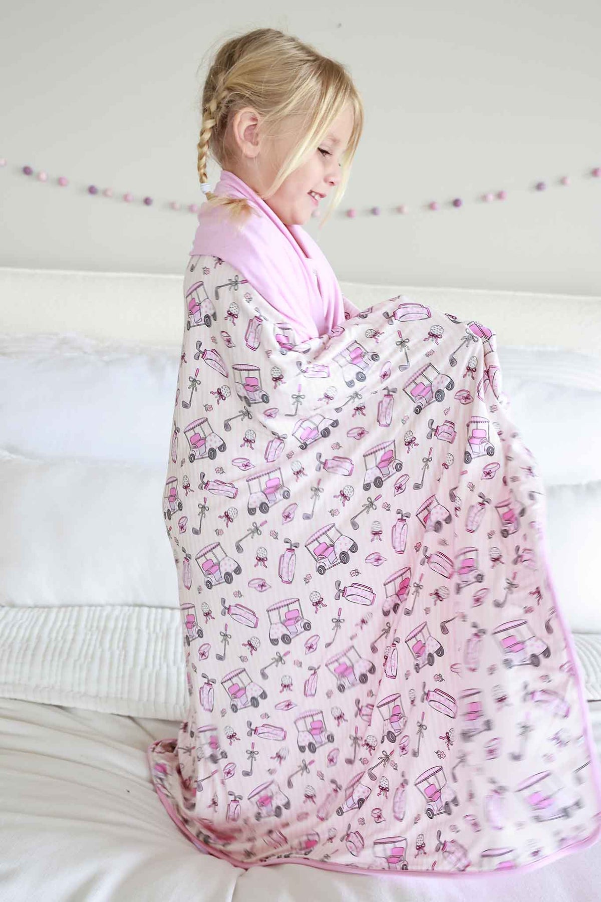 Double Sided Bamboo Blanket | Caddie Crew Pink