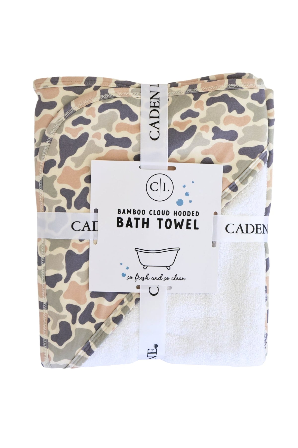 Embroidered Bamboo Hooded Towel | Camo Cutie
