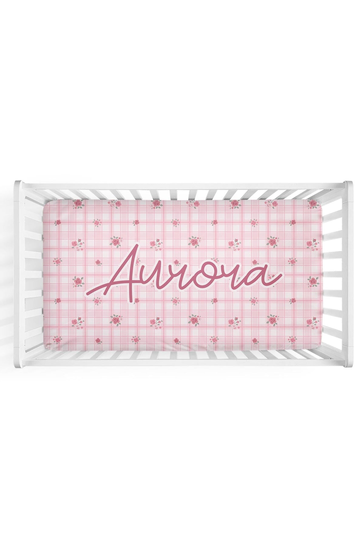 Personalized Crib Sheet | Primrose Plaid