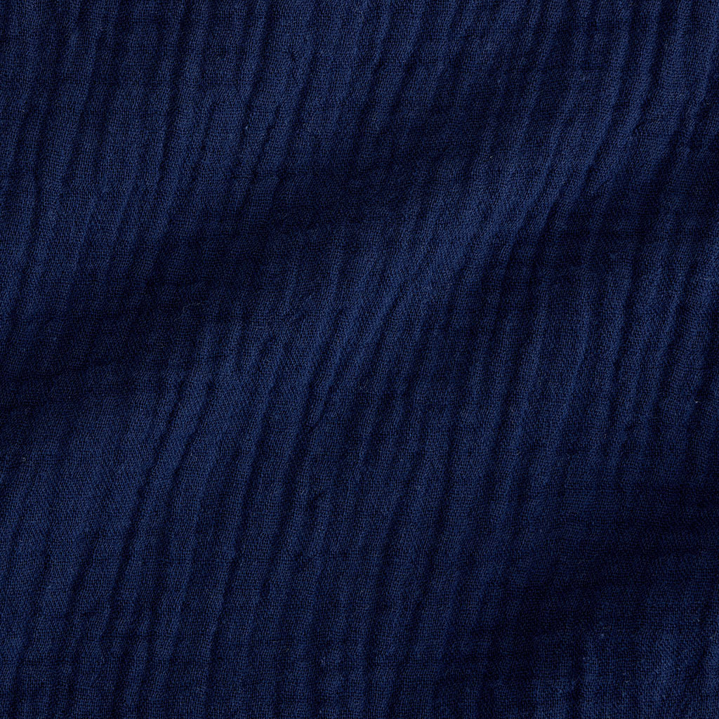 Varsity Navy Cotton Crinkle Mini Skirt