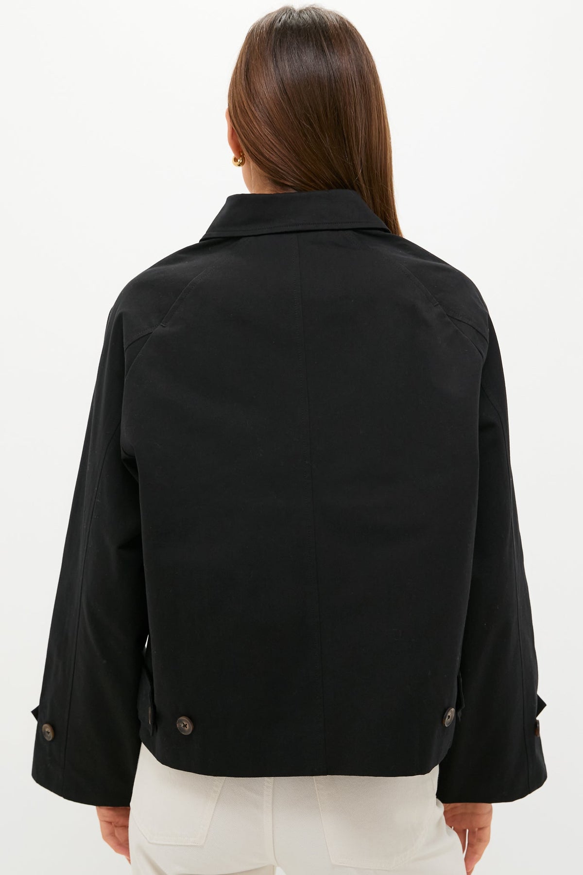 Black Drew Short Trench Coat