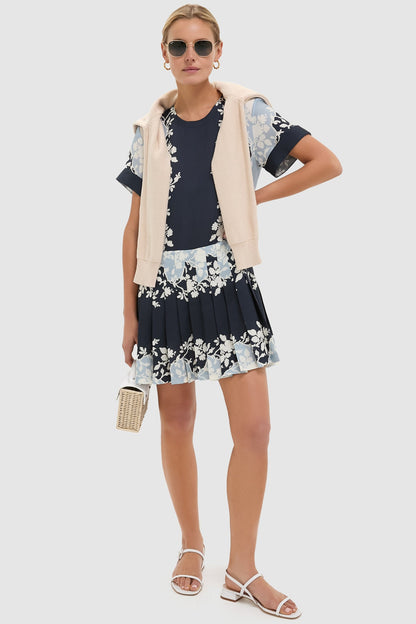 Blue Fog Pleated Liza Dress
