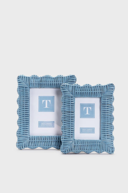 5x7 Blue Wicker Weave Frame