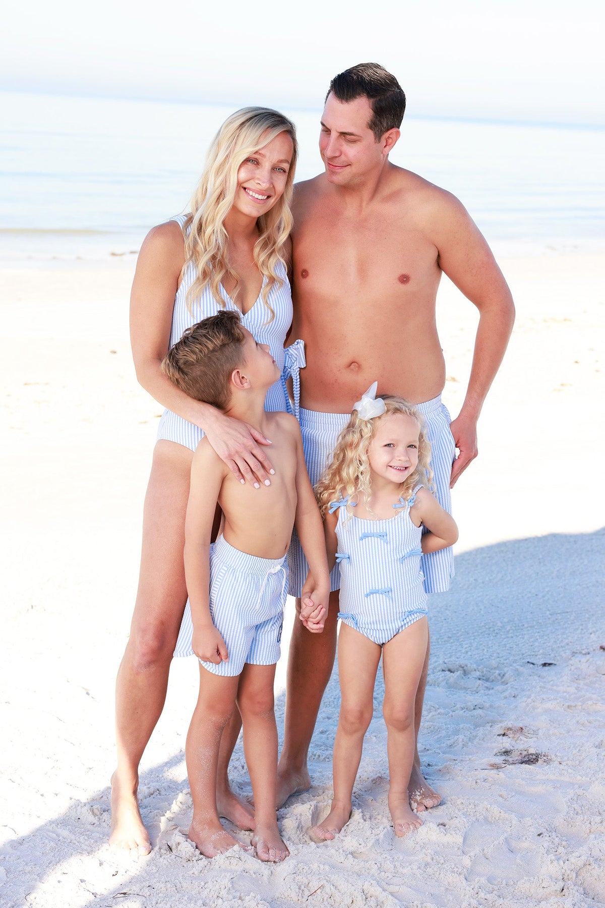 Men's Swim Trunks | Seersucker Blue