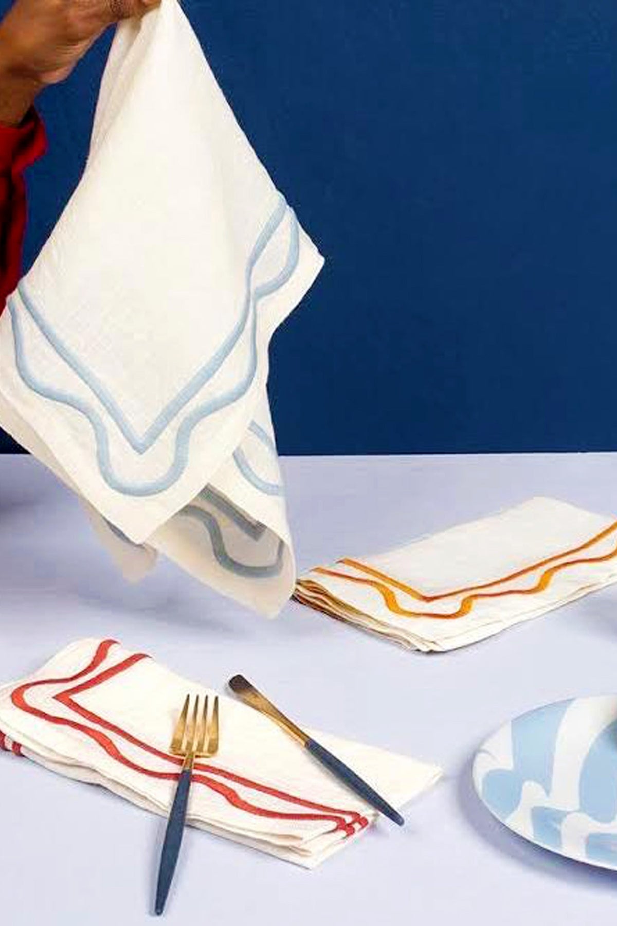 Amber Colorblock Embroidered Napkins