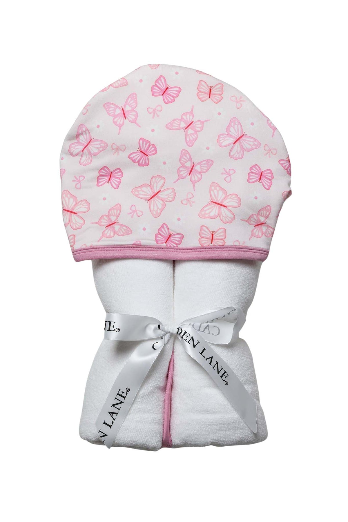 Embroidered Bamboo Hooded Towel | Blooming Butterflies