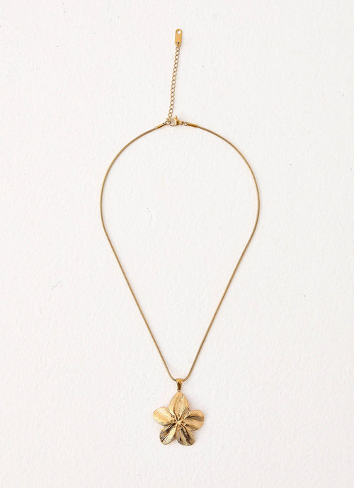 Hibiscus Gold Necklace - Gold