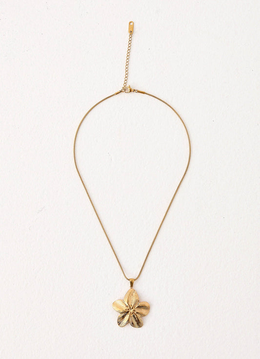 Hibiscus Gold Necklace - Gold