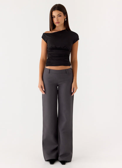 Hot As Ice Low Rise Pants - Grey